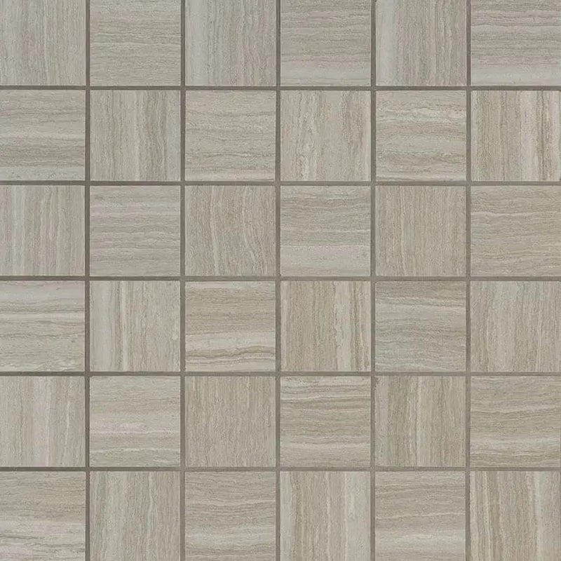 Essentials Charisma Silver Matte Limestone Look Ceramic Tiles 2x2 close up