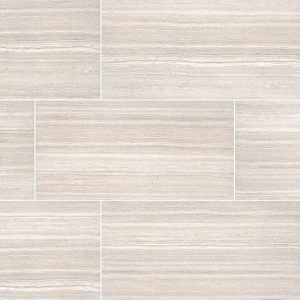 Essentials Charisma White Matte Limestone Look Ceramic Tiles 12x24