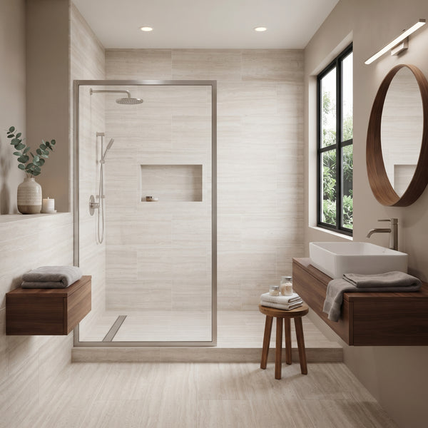 Cordova Avorio Matte Travertine Look Porcelain Tiles 24x48, photo 2 of 8