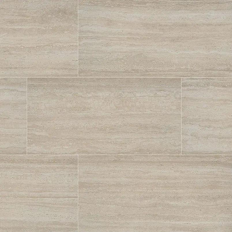 Cordova Avorio Matte Travertine Look Porcelain Tiles 24x48 close up