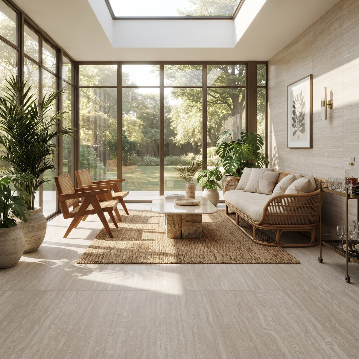 Cordova Lablanca Matte Travertine Look Porcelain Tiles 24x48, photo 2 of 6