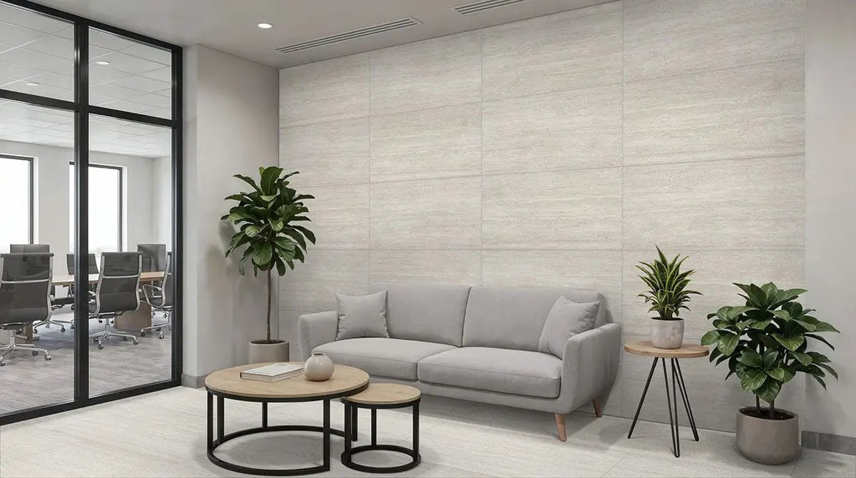 Lablanca Ridge Matte Porcelain Tiles 24x48 in a finished room