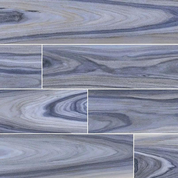Dellano Exotic Blue Polished Porcelain Tiles 8x48