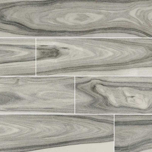 Dellano Moss Gray Polished Porcelain Tiles 8x48