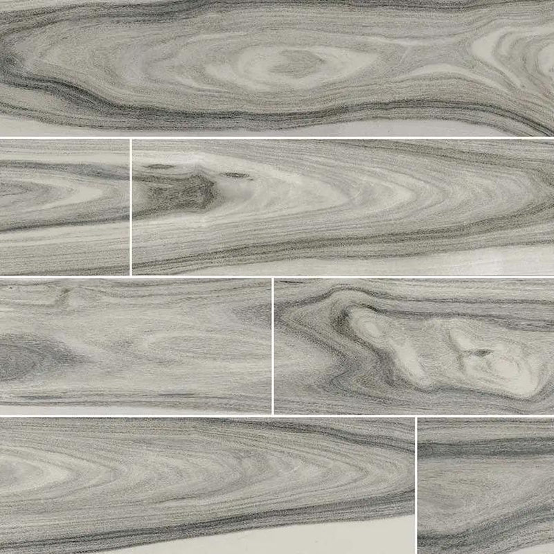Dellano Moss Gray Polished Porcelain Tiles 8x48