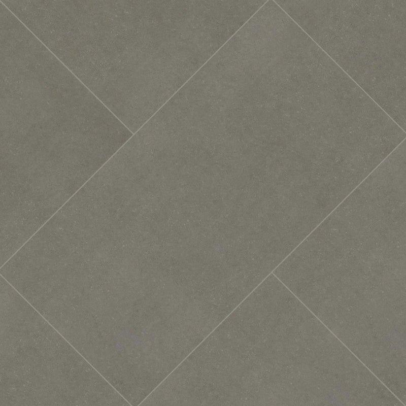 Dimensions Gris Matte Porcelain Tiles 24x48 angled view