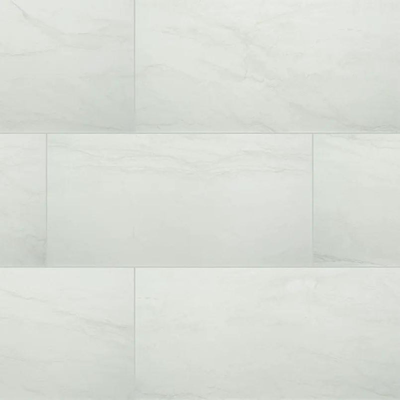 Durban White Matte Porcelain Tiles 12x24 close up