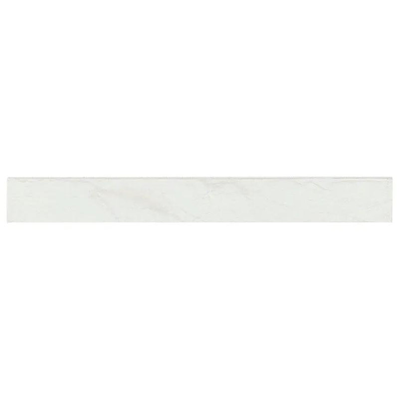 Durban White Polished Bullnose Porcelain Moldings 3x24 close up