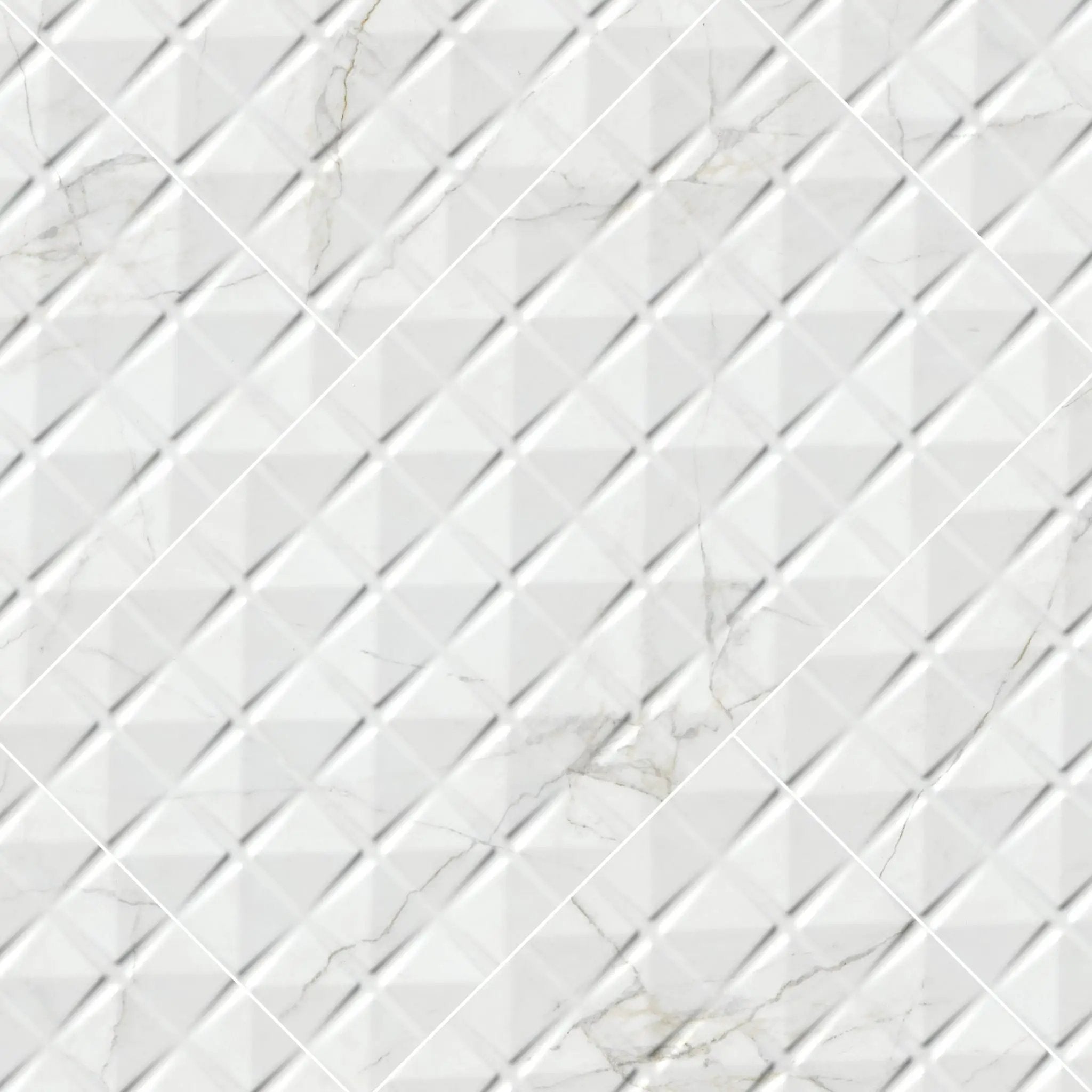 Dymo Calacatta White 12x24 Glossy Ceramic Tiles 2 angled view