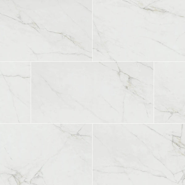 Dymo Calacatta White 12x24 Glossy Ceramic Tiles 4