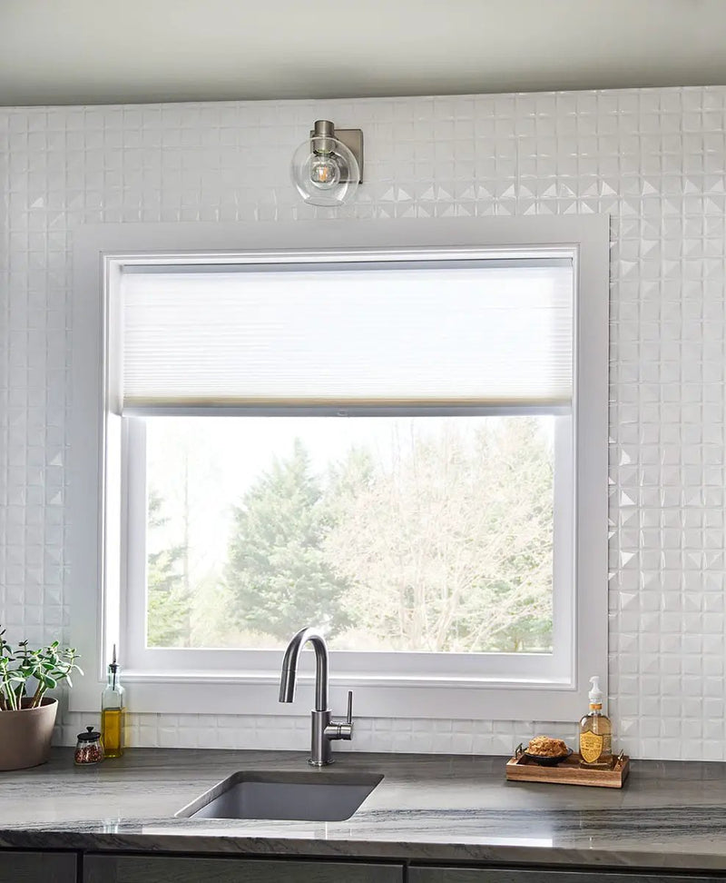 Dymo Stripe White 12x24 Glossy Ceramic Tiles 4 in a finished room
