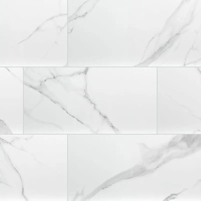 Dymo Stripe White 12x24 Glossy Ceramic Tiles 4 close up
