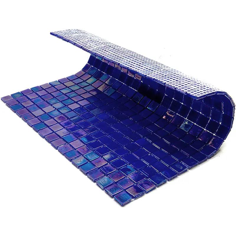 Shimmer Cobalt Blue 12x12 Glossy Uniform Square Glass Mosaic Tile (20 pack, 18.69 sq ft/case) by Apollo Tile