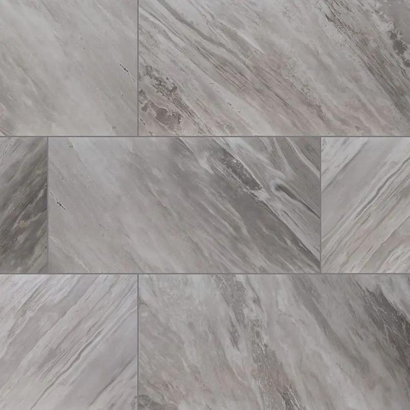 Eden Bardiglio Matte Marble Look Porcelain Tiles 24x48 close up