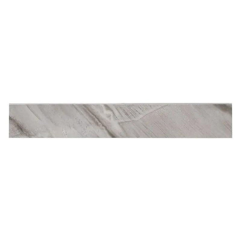 Eden Bardiglio Matte Bullnose Marble Look Porcelain Moldings 4x24 close up