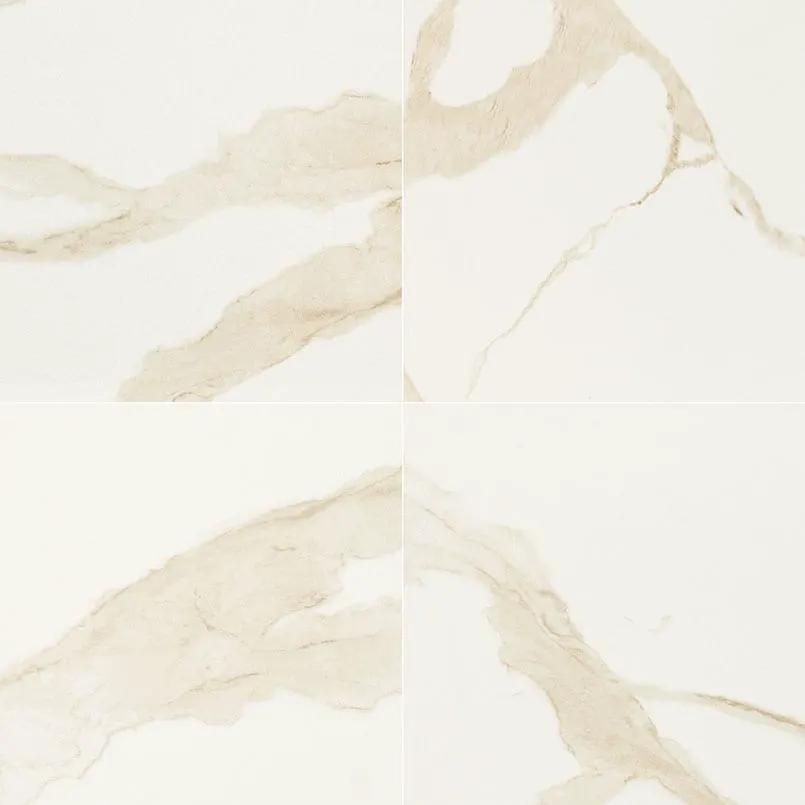 Eden Calacatta Matte Marble Look Porcelain Tiles 32x32 close up