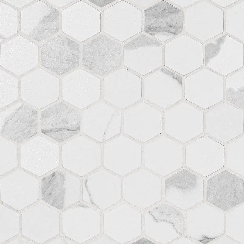 Eden Statuary Matte Marble Look Porcelain Mosaics 2x2 2 close up