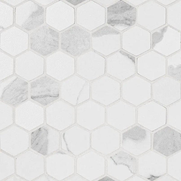 Eden Statuary Matte Marble Look Porcelain Mosaics 2x2 2