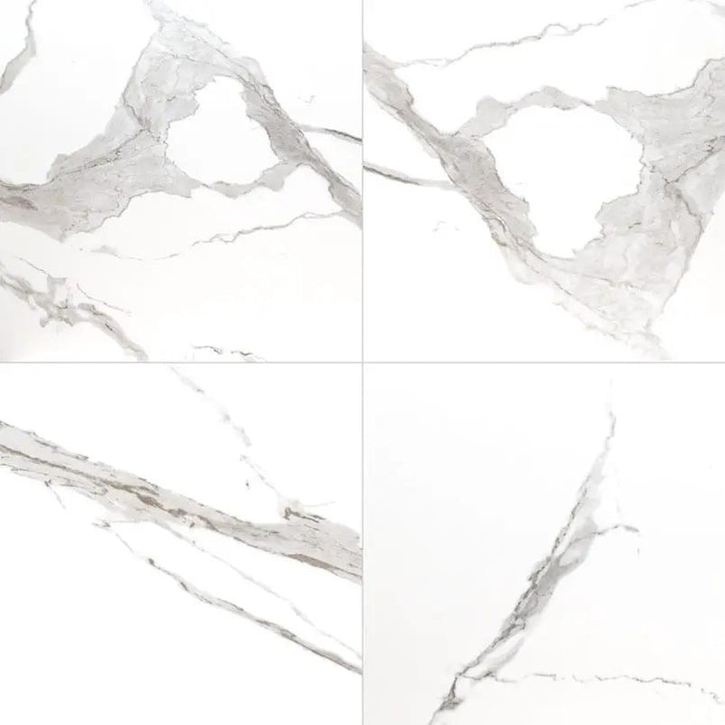 Eden Statuary Matte Marble Look Porcelain Tiles 32x32 close up