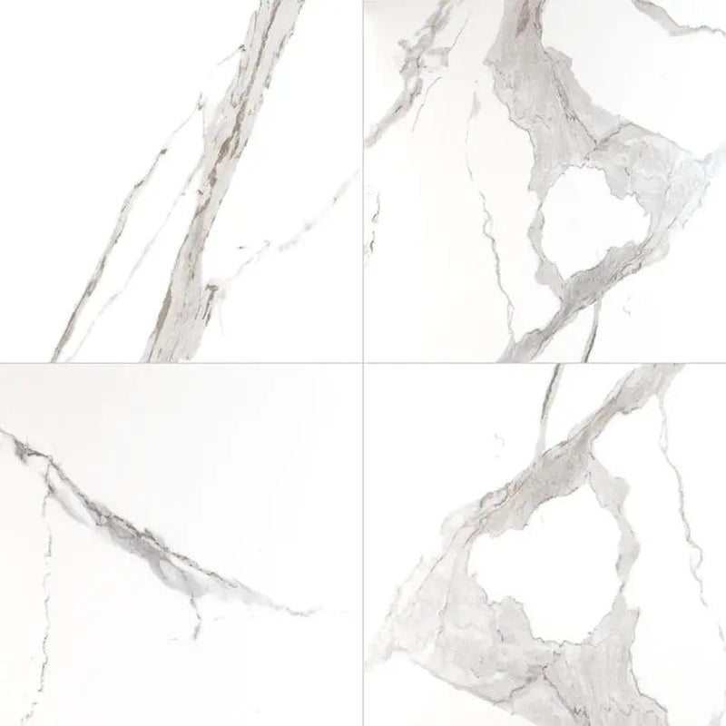 Eden Statuary Polished Marble Look Porcelain Tiles 32x32 close up