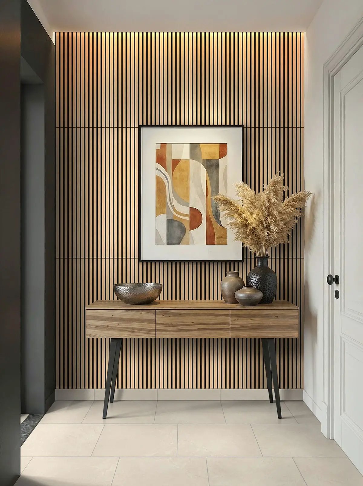 Elbe Alabaster Lappato Porcelain Tiles 12x24 in a finished room