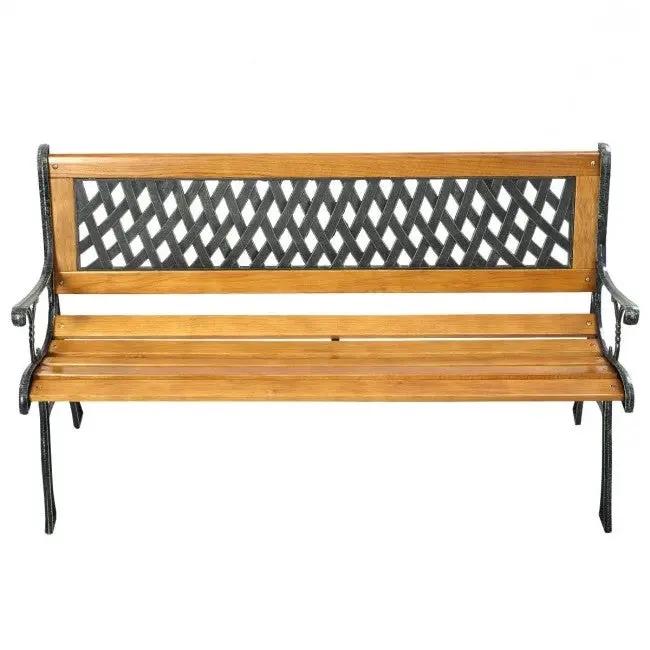 FarmHome Outdoor Patio Park Cast Iron Garden Porch Chair Bench by HomePacific