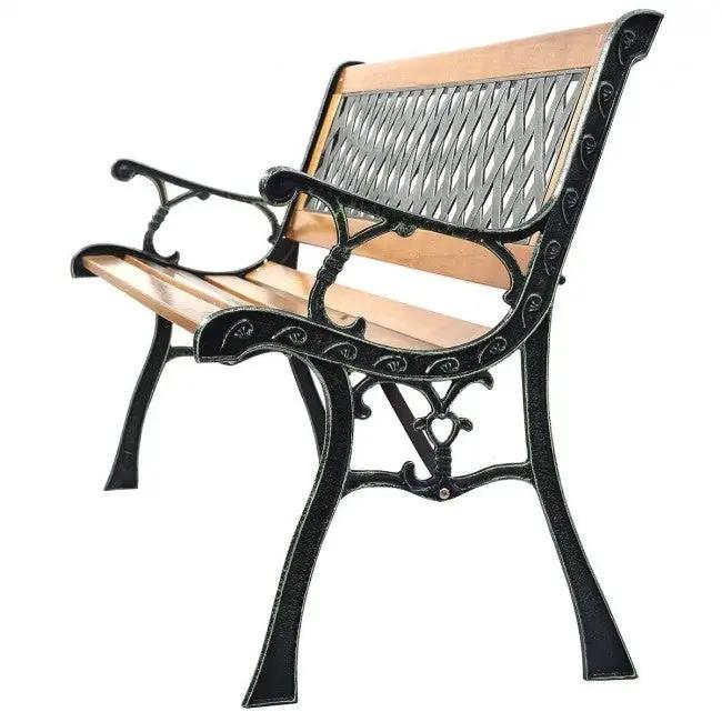 FarmHome Outdoor Patio Park Cast Iron Garden Porch Chair Bench by HomePacific