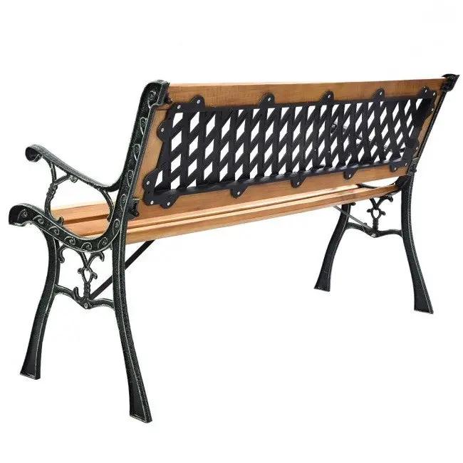 FarmHome Outdoor Patio Park Cast Iron Garden Porch Chair Bench by HomePacific