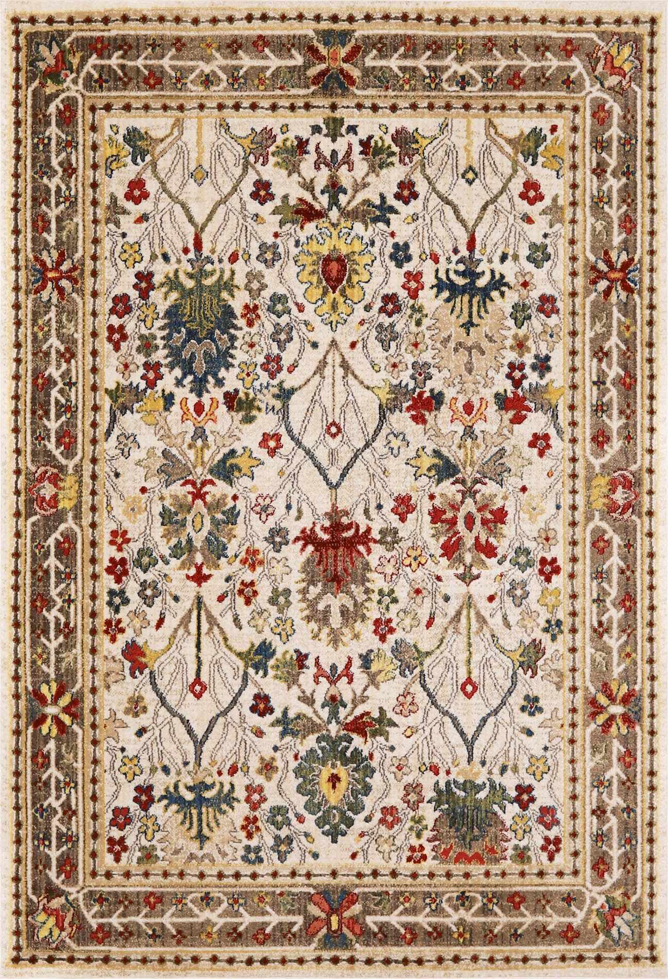 Neola White/Brown Oushak Rug by Boutique Rugs