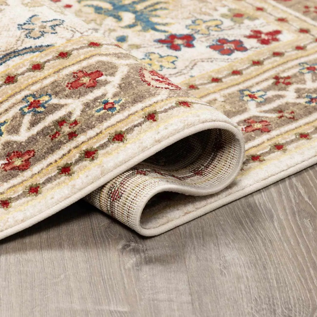 Neola White/Brown Oushak Rug by Boutique Rugs