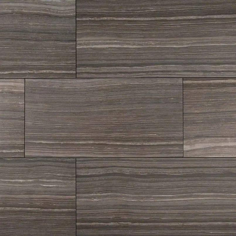 Eramosa Grey Matte Limestone Look Porcelain Tiles 12x24 close up