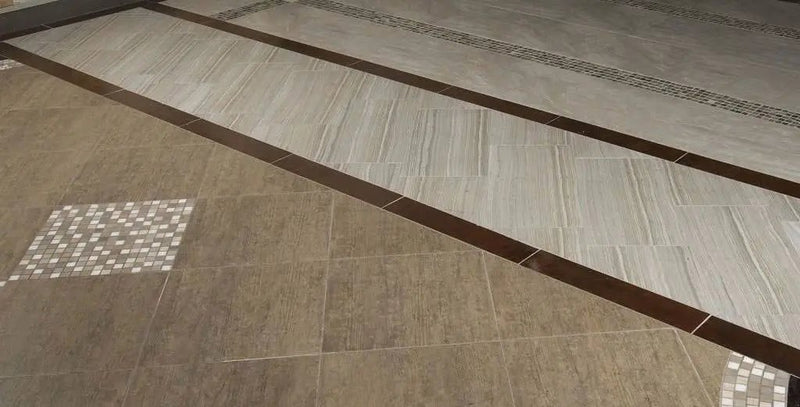 Eramosa Silver Matte Limestone Look Porcelain Tiles 12x24 in a finished room