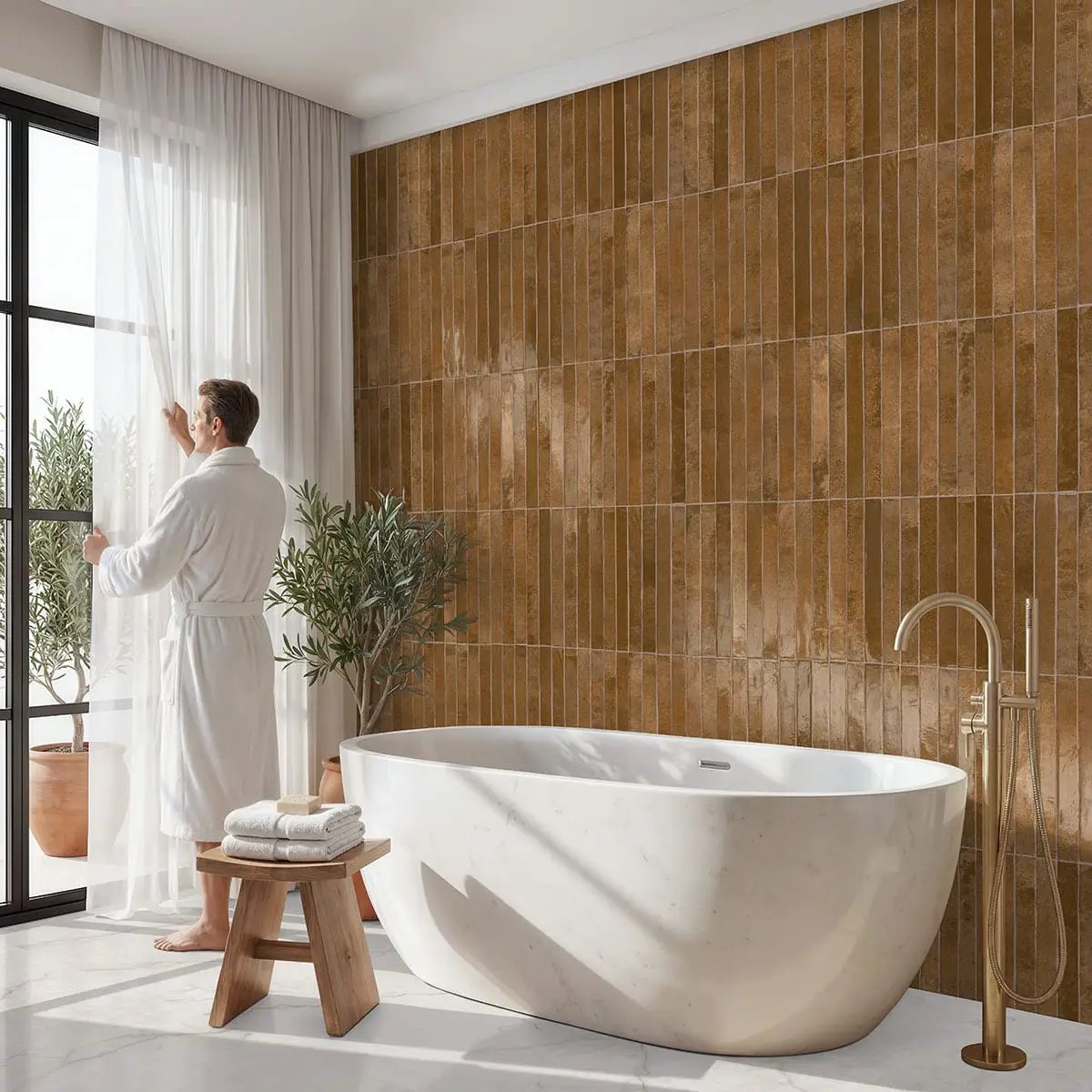 Flamenco Derby Bronze 2x18 Glossy Porcelain Tiles by MSI Surfaces