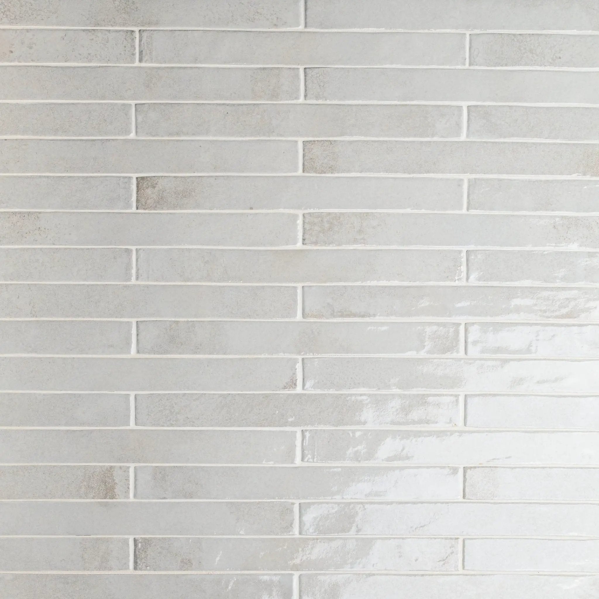 Flamenco Princess White 2x18 Glossy Porcelain Tiles close up