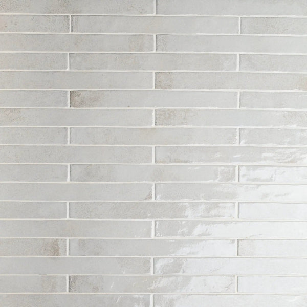 Flamenco Princess White 2x18 Glossy Porcelain Tiles
