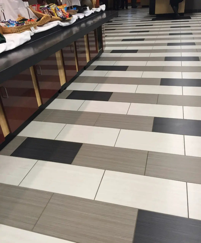 Focus Glacier Matte Fabric Look Porcelain Tiles 12x24 in a finished room