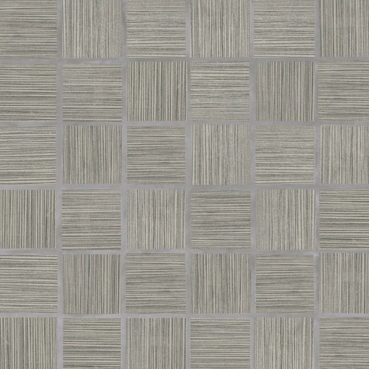 Focus Graphite Matte Fabric Look Porcelain Mosaics 2x2 close up