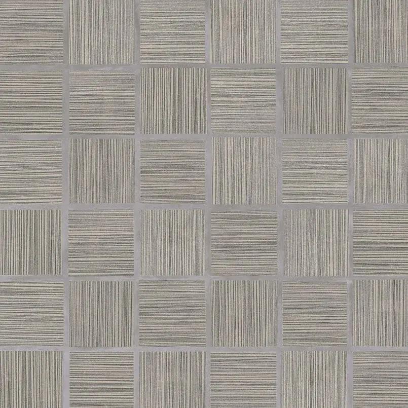 Focus Graphite Matte Fabric Look Porcelain Mosaics 2x2 close up