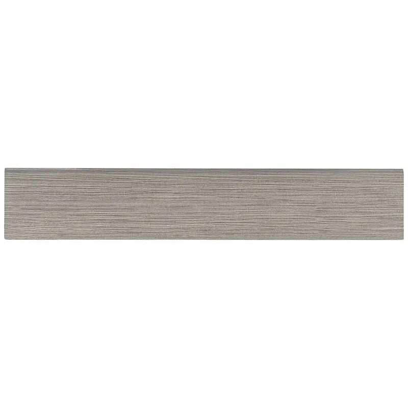 Focus Graphite Matte Bullnose Fabric Look Porcelain Moldings 3x18 close up