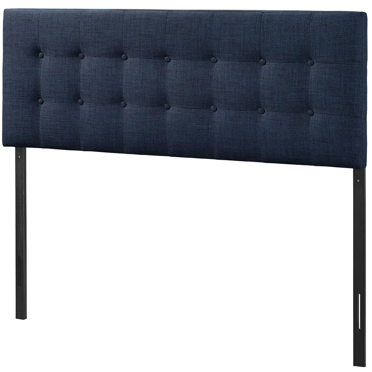 Full size Navy Fabric Modern Upholstered Headboard by HomePacific