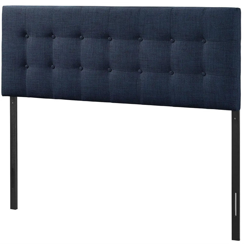 Full size Navy Fabric Modern Upholstered Headboard by HomePacific