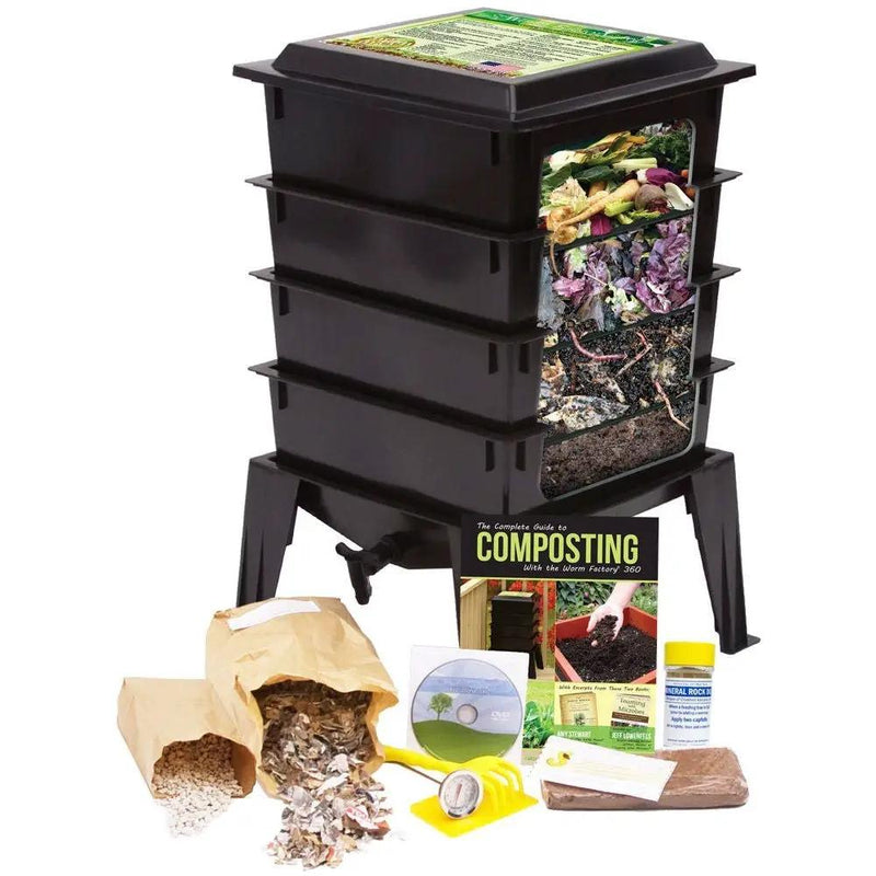 Black Worm Composter with Compost Tea Spigot - Indoor or Outdoor by HomePacific