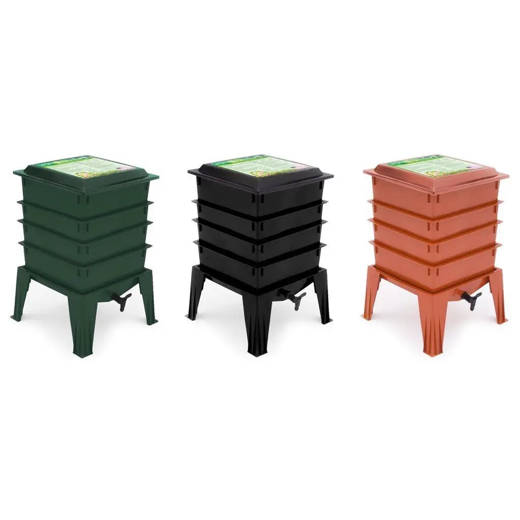 Black Worm Composter with Compost Tea Spigot - Indoor or Outdoor by HomePacific