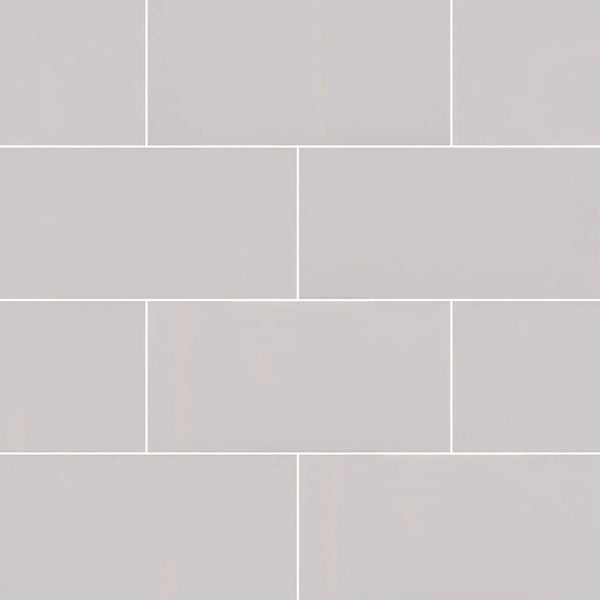 Gray Glossy Subway Tile 3x6 Ceramic Mosaics 0.19 inch