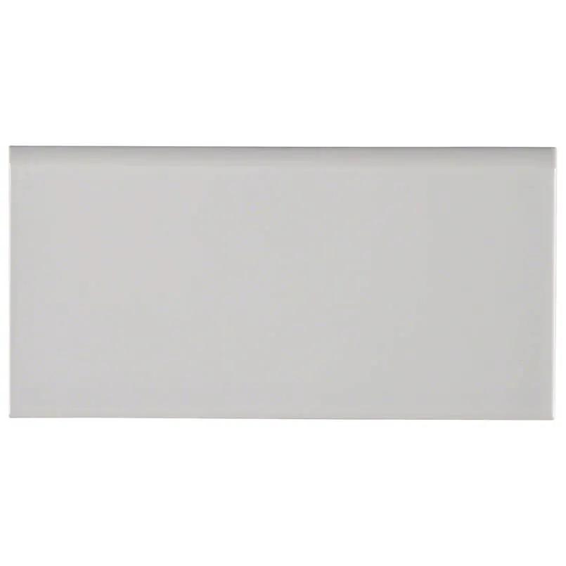 Gray Glossy Subway Tile 3x6 Bullnose Ceramic Mosaics close up