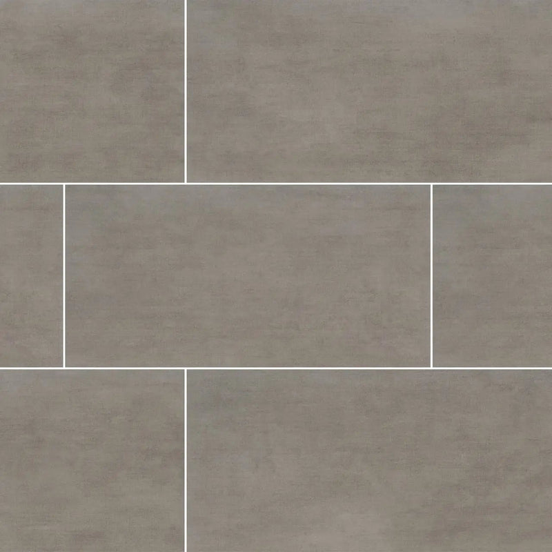 Gridscale Concrete Matte Ceramic Tiles 12x24 close up