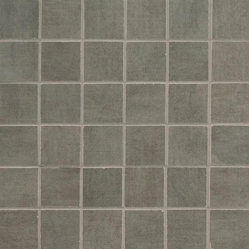 Gridscale Concrete Matte Ceramic Mosaics 2x2 close up