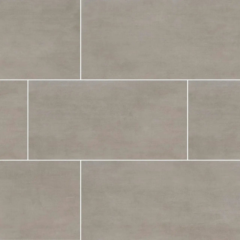 Gridscale Gris Matte Ceramic Tiles 12x24 close up