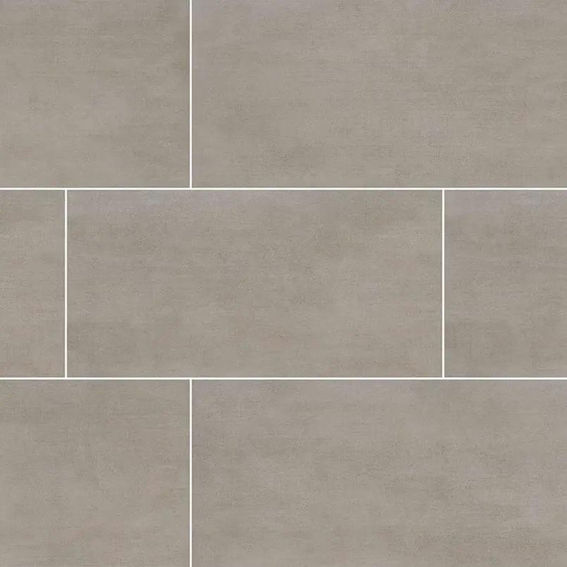 Gridscale Gris Matte Ceramic Tiles 12x24 close up
