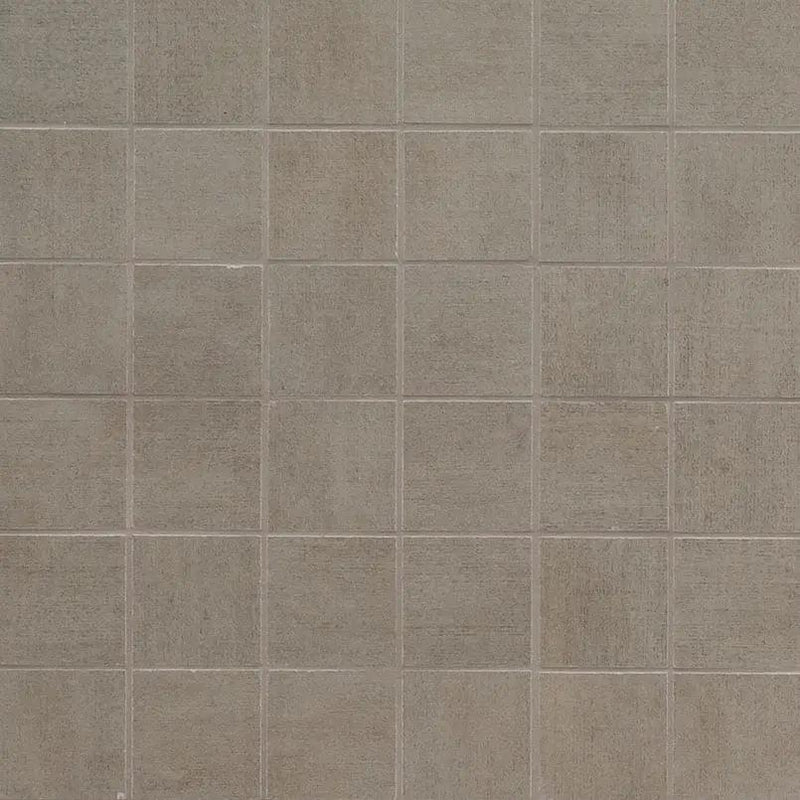 Gridscale Gris Matte Ceramic Mosaics 2x2 close up